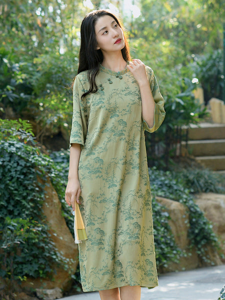 セレナの華麗なチャイナドレス – 姉妹綿麻